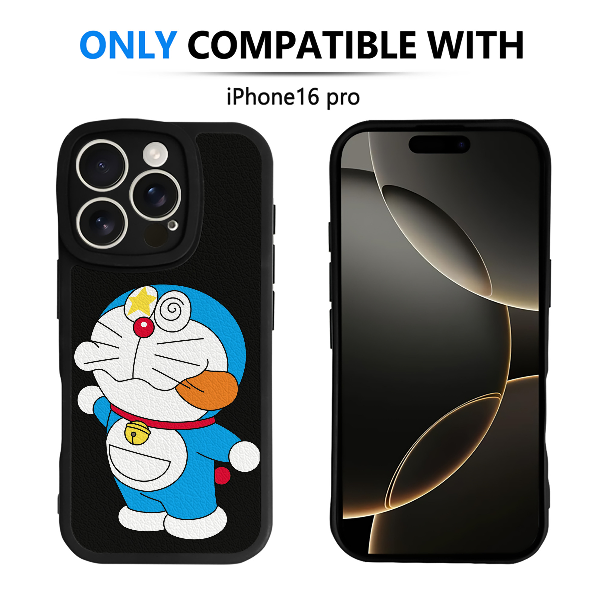 （画像用） ドラえもん Doraemon 【iPhone 16シリーズ対応】シリコンスマホケース（レザー調） 材質：シリコン